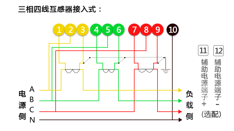 威胜DTSD341-9A三相智能电表接线图